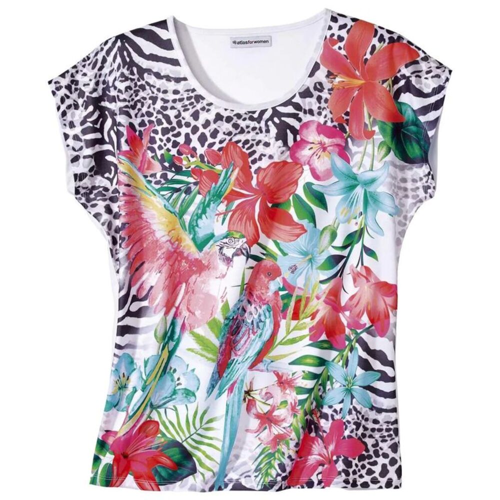 Atlas for Women Womens/Ladies Floral T-Shirt / Ecru